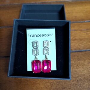 NWT Francesca's Collections Pink and Gold Drop Earrings